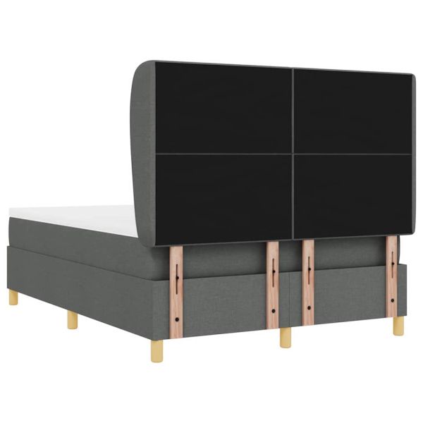 Легло с пружинирана основа Тъмен сив 200 x 160 см текстил