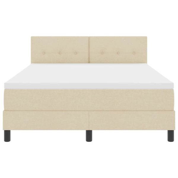 Легло с пружинирана основа с матрак Крем 160 x 200 cm текстил