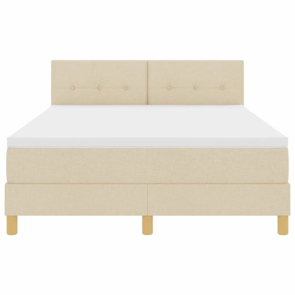 LED кутия за пружини с легло Крем 160 x 200 cm текстил