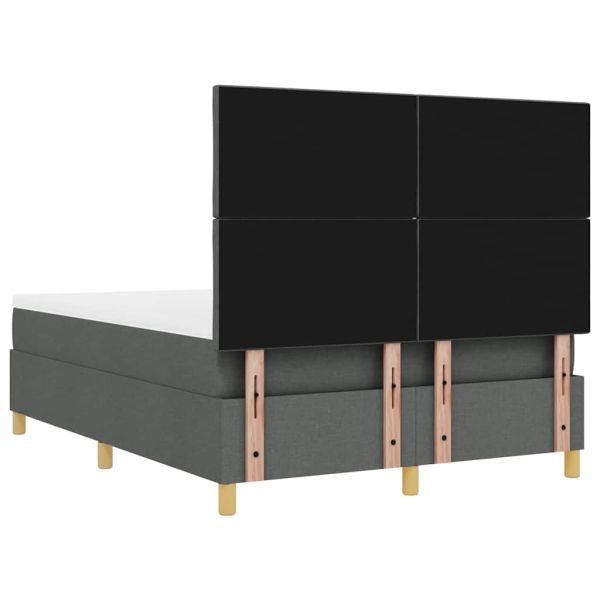 Легло с пружинирана основа Тъмносив 200 x 160 см текстил