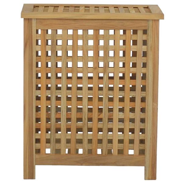 Кош за пране, 50x35x60 см, тиково дърво масив