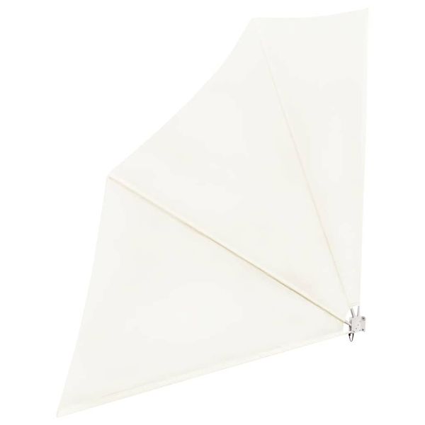 Сгъваема странична тента за балкон, кремава, 140x140 см