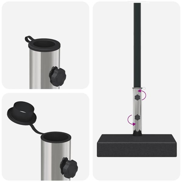 Основа за чадър, гранит, 25 кг, правоъгълна, черна