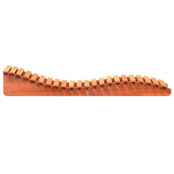 Шезлонги, 2 бр, восъчнокафяви, 205x60x31,5 см, бор масив