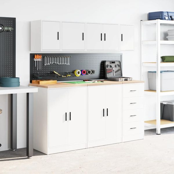 гараж стена кабинет бял инженерна дървесина