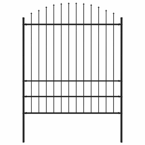 Градинска ограда Woerden с връх тип копие, стомана, 170x200 см, черна