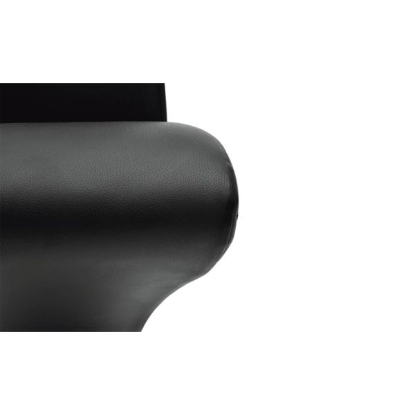 Трапезни столове, 4 бр, черни, изкуствена кожа