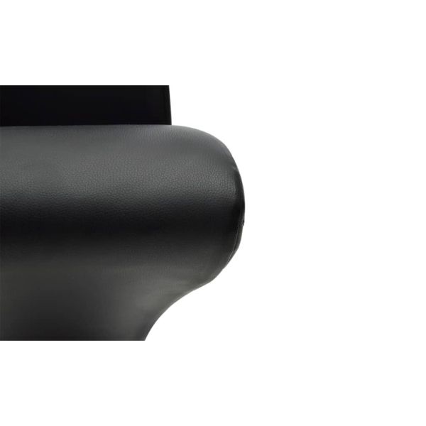 Трапезни столове, 6 бр, черни, изкуствена кожа