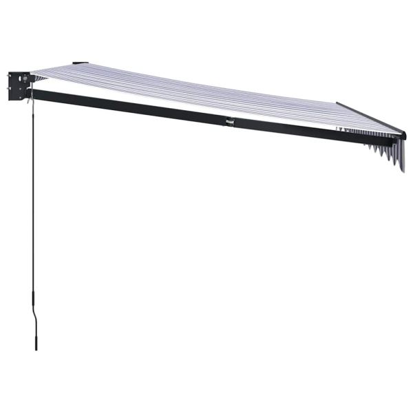 Прибираща се тента синьо и бяло 3x2,5 м плат и алуминий