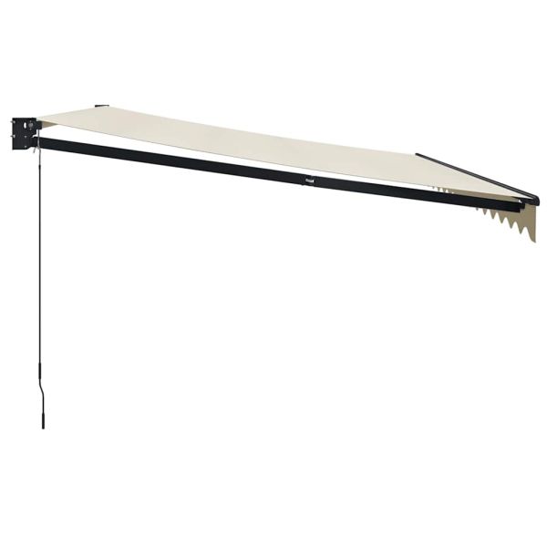 Прибираща се тента кремава 4x3 м плат и алуминий