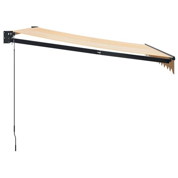 Прибираща се тента жълто и бяло 3x2,5 м плат и алуминий