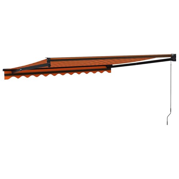 Прибираща се тента оранжево и кафяво 3,5x2,5 м плат и алуминий