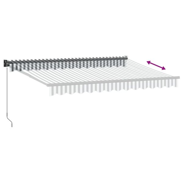 Прибираща се тента антрацит и бяло 3,5x2,5 м плат и алуминий