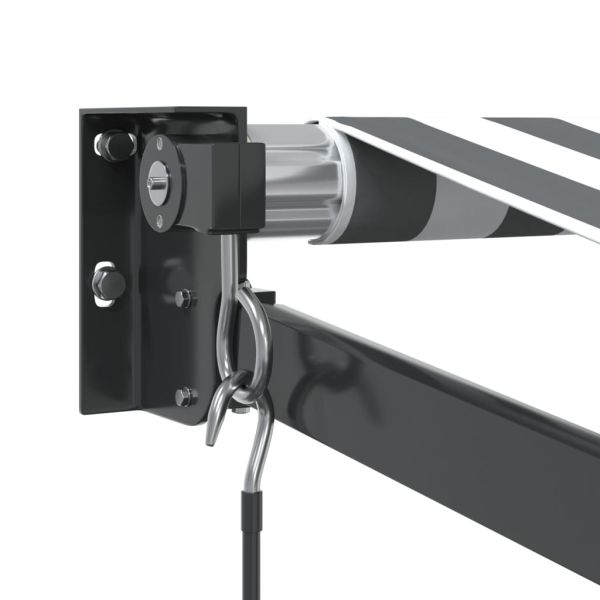 Прибираща се тента антрацит и бяло 3,5x2,5 м плат и алуминий