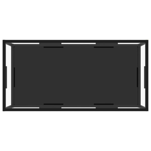 Кафе маса, прозрачно и черно, 100x50x35 cм, закалено стъкло