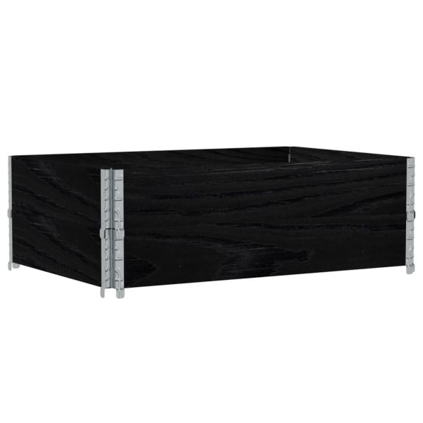 Градинска кашпа, черен, 120x80 см, борова дървесина масив