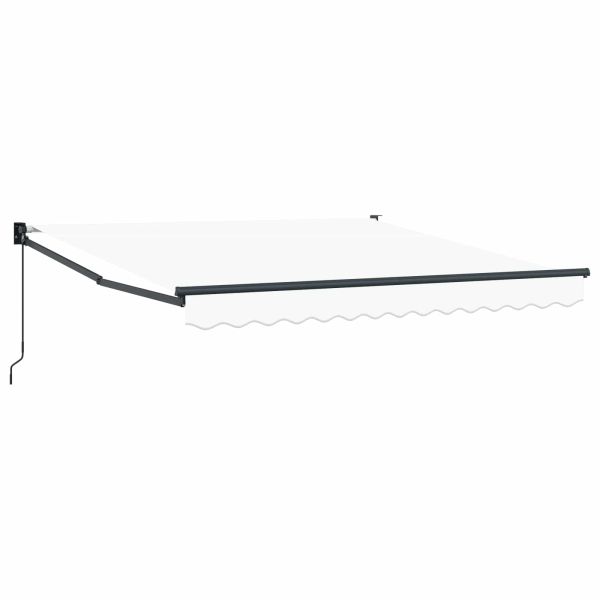 Ръчен сгъваем навес Бял 350 x 250 cm Полиестер с PU покритие