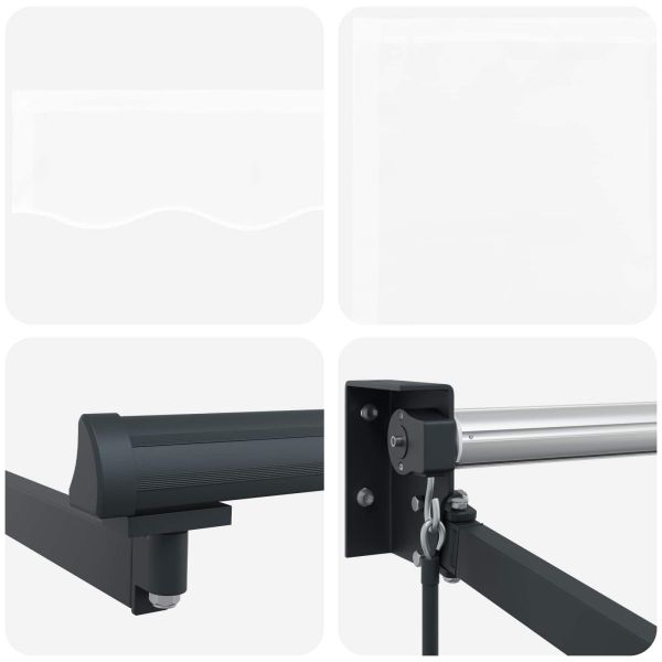 Ръчен сгъваем навес Бял 350 x 250 cm Полиестер с PU покритие