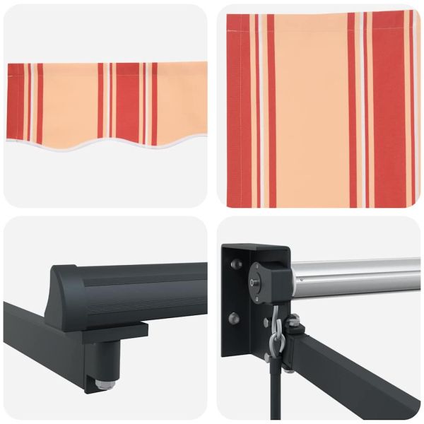 Сгъваем навес Жълт и оранжев 400 × 300 cm Полиестер и алуминий