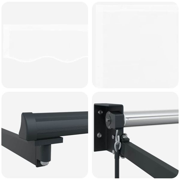 Сгъваем навес Бяло 400 × 300 cm Полиестер и алуминий