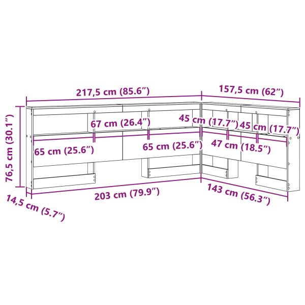 Табла за съхранение Циментено сиво 140 cm Инженерно дърво