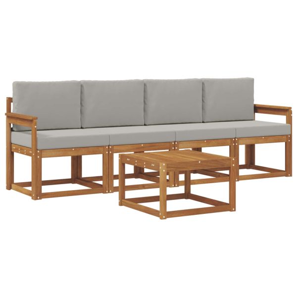 Комплект дивани за открито 5 pcs Естествено и светло сиво