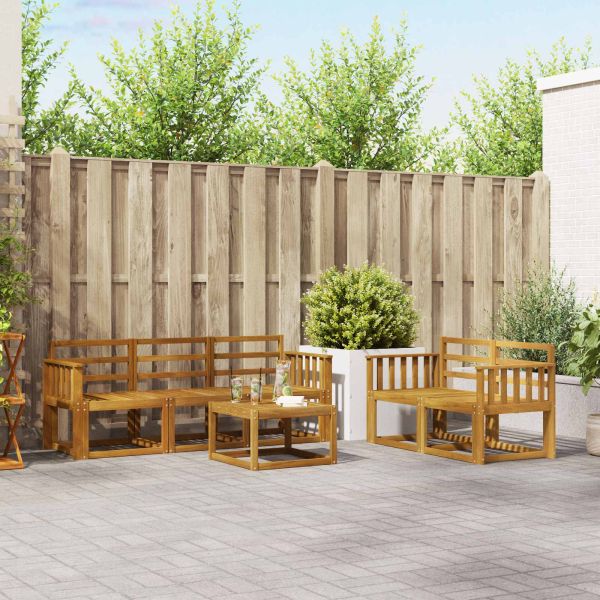 Комплект дивани за открито 6 pcs Естествен