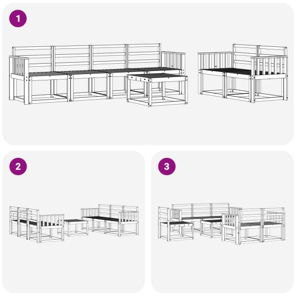 Комплект дивани за открито 7 pcs Естествен