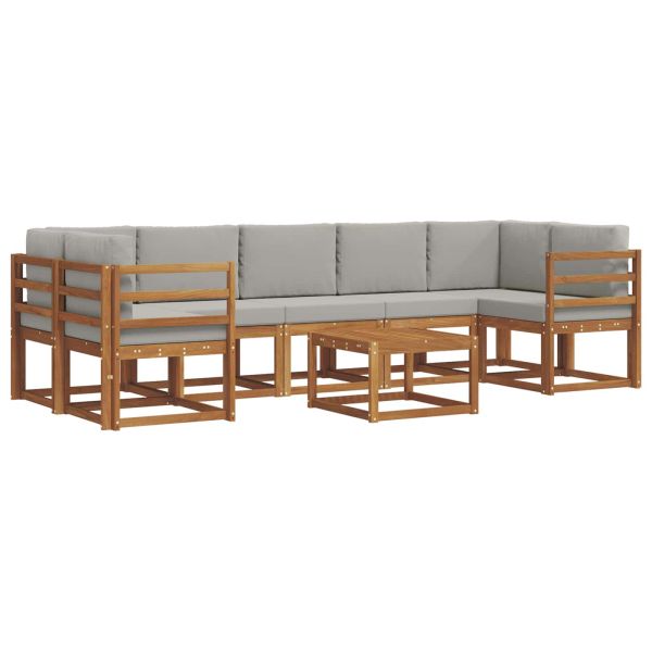 Комплект дивани за открито 8 pcs Естествено и светло сиво