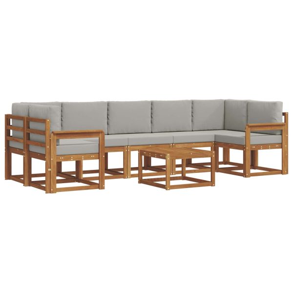 Комплект дивани за открито 8 pcs Естествено и светло сиво