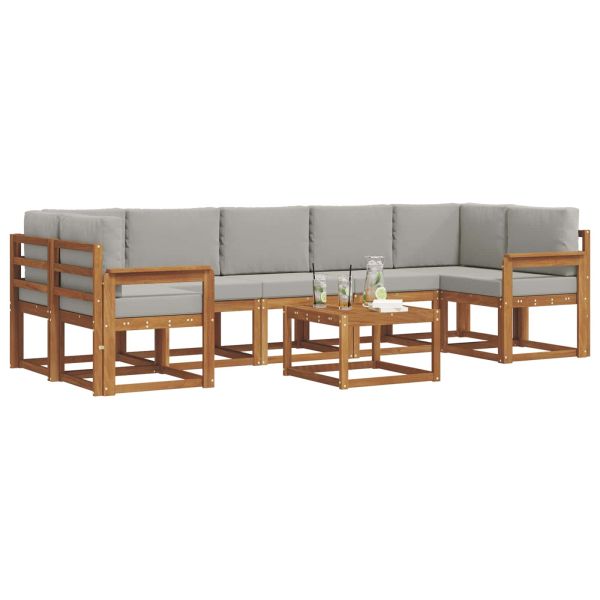 Комплект дивани за открито 8 pcs Естествено и светло сиво