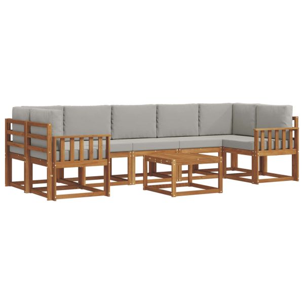 Комплект дивани за открито 8 pcs Естествено и светло сиво