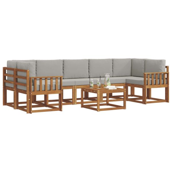 Комплект дивани за открито 8 pcs Естествено и светло сиво