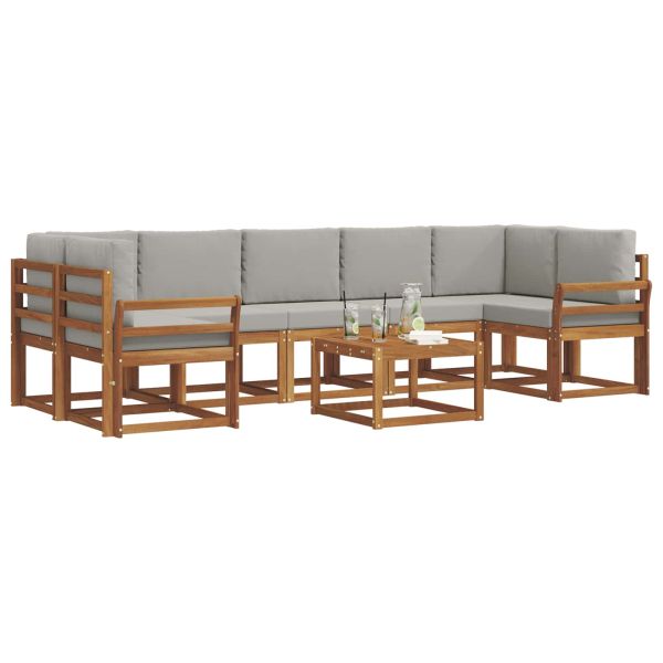 Комплект дивани за открито 8 pcs Естествено и светло сиво