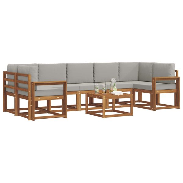 Комплект дивани за открито 8 pcs Естествено и светло сиво