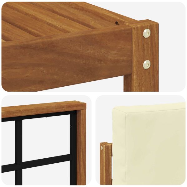 Комплект дивани за открито 8 pcs Натурален и Крема