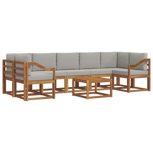 Комплект дивани за открито 8 pcs Естествено и светло сиво