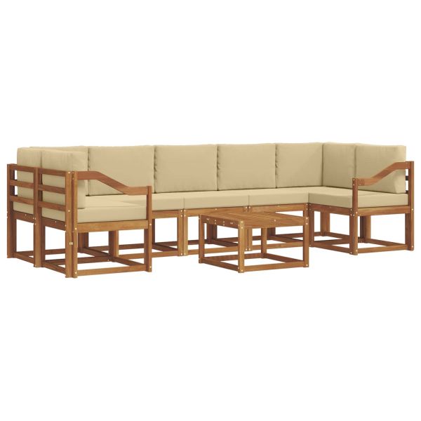 Комплект дивани за открито 8 pcs Натурален и Бежов