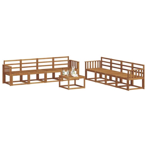 Комплект дивани за открито 9 pcs Естествен