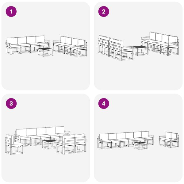 Комплект дивани за открито 9 pcs Натурален и Бежов