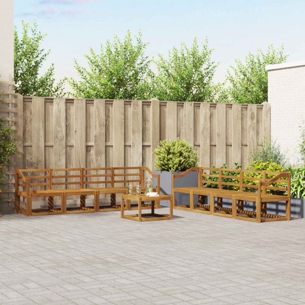 Комплект дивани за открито 9 pcs Естествен