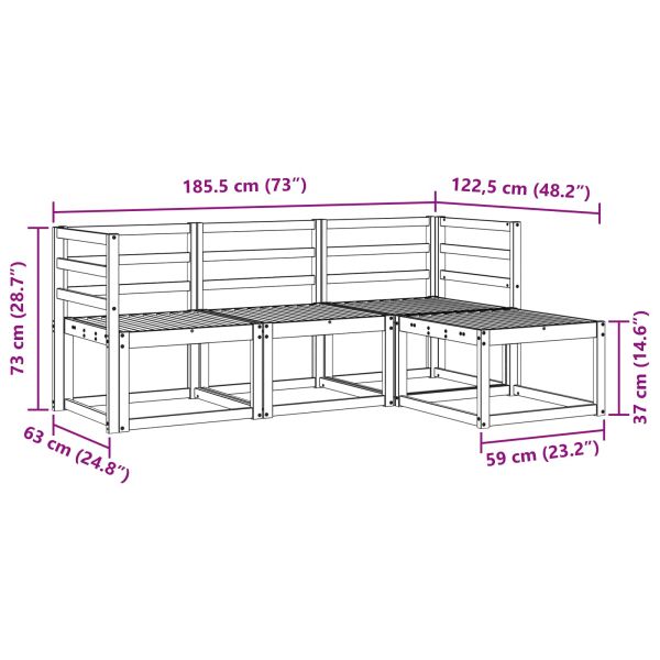 Комплект дивани за открито 4 pcs Естествен