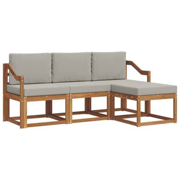 Комплект дивани за открито 4 pcs Естествено и светло сиво