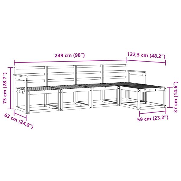 Комплект дивани за открито 5 pcs Естествен