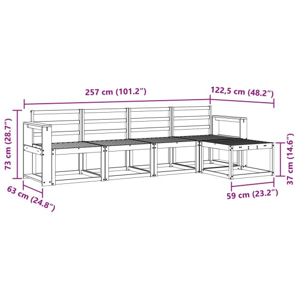 Комплект дивани за открито 5 pcs Естествен