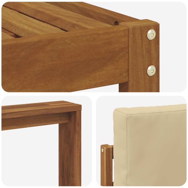 Комплект дивани за открито 5 pcs Натурален и Бежов