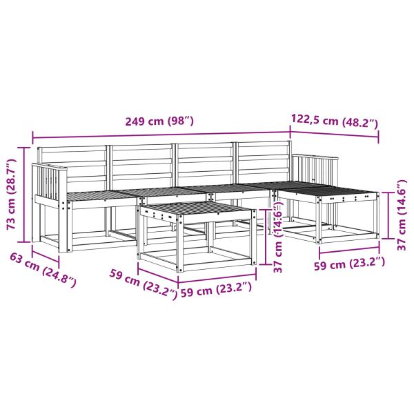 Комплект дивани за открито 6 pcs Естествен