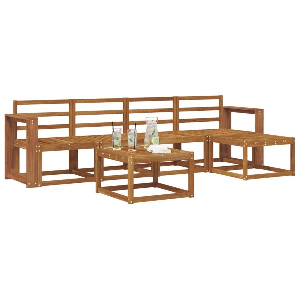 Комплект дивани за открито 6 pcs Естествен