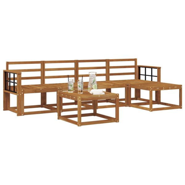 Комплект дивани за открито 6 pcs Естествен