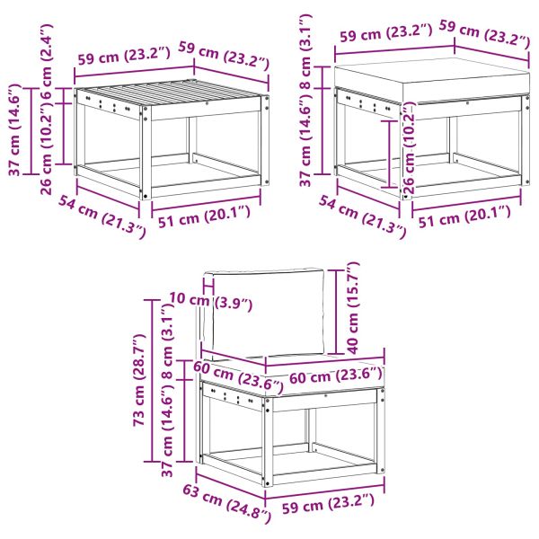 Комплект дивани за открито 6 pcs Естествено и светло сиво